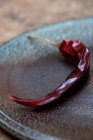 Peperoncino rosso secco sul piatto — Foto stock