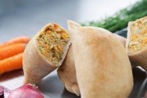 Empanadas filled with mixture of cooked vegetables — Stock Photo