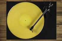 Top view of Vintage turntable on table — Stock Photo