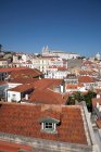 Aerial view of old town buildings rooftops — Stock Photo