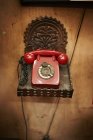 Telephone on ornate platform — Stock Photo