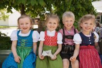 Children in traditional Bavarian clothes — Stock Photo