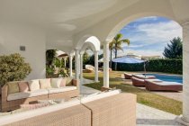 Garden terrace of luxury villa — Stock Photo