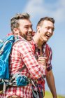 Portrait of two young men laughing — Stock Photo