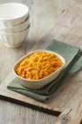 Carrot and swede crush in white dish — Stock Photo