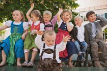 Children in traditional Bavarian clothes — Stock Photo