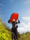Female wearing a wetsuit — Stock Photo