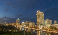 Vista aérea da cidade noturna, Flórida, EUA — Fotografia de Stock