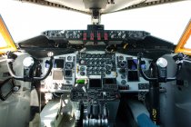 Cockpit of plane, close up — Stock Photo