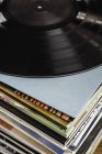 Close up of Stack of vinyl records — Stock Photo