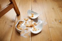 Broken bowl of cereal — Stock Photo