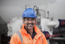 Portrait of male worker at fuel depot — Stock Photo