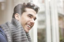 Close up portrait of smiling young man — Stock Photo