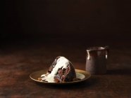 Pudding noir sur assiette — Photo de stock