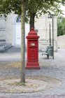 View of postbox on city street in Bruges, Belgium — Stock Photo
