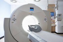 Front view of ct scanner in welsh medical center — Stock Photo