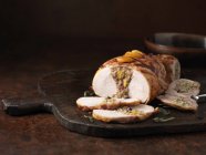 Boneless double stuffed turkey with sage, apricots and bacon — Stock Photo