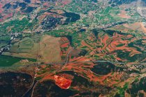 Veduta aerea dei campi colorati, Yunnan, Cina — Foto stock