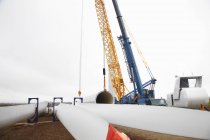 Turbine eoliche in costruzione — Foto stock