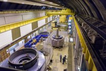 Overview of generator hall in hydroelectric power station — Stock Photo