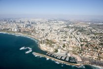 Vista aérea do litoral e do Porto Velho de Jaffa, Israel — Fotografia de Stock