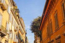 Blick auf bunte Mehrfamilienhäuser, Rom, Italien — Stockfoto