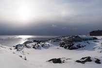 Nuvole di tempesta sulla baia di Disko a Ilulissat, Groenlandia — Foto stock