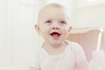 Portrait of smiling baby boy at home — Stock Photo