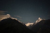 Chomrong Dorfgebiet, Blick auf Machapuchare Berg, Abc Trek, Annapurna Basislager Trek, Nepal — Stockfoto