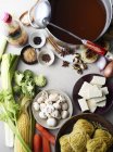 Still life of raw ingredients for vietnamese meal — Stock Photo