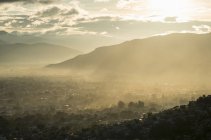 Vista sul Monte Alban all'alba, Oaxaca, Messico — Foto stock