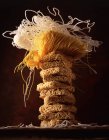 Stack of dried noodles, still life — Stock Photo