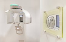 Máquina de rayos X 3D en el consultorio del dentista - foto de stock