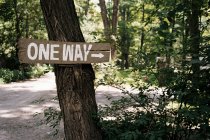 One way wooden sign — Stock Photo