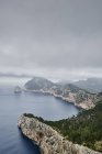 Elevated view of coast and Cap de Formentor, Majorca, Spain — Stock Photo