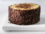 Teller mit Cappuccino-Kuchen — Stockfoto
