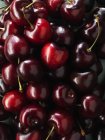 Top view of Black ripe delicious cherries — Stock Photo