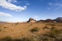 Wüstenlandschaft mit Felsen unter blauem Himmel — Stockfoto