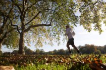 Running in the London park — Stock Photo