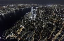Aerial view from helicopter of Freedom Tower, Manhattan, New York, USA — Stock Photo