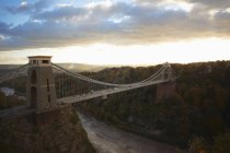 Elevated view of clifton suspension bridge — Stock Photo