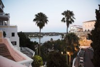 Blick auf den Hafen vom Balkon, Menorca, Spanien — Stockfoto