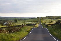 Route pavée dans le paysage rural — Photo de stock