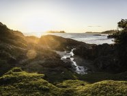 Küstenlandschaft bei Sonnenuntergang, Pazifikrand-Nationalpark, Vancouver-Insel, britische Kolumbia, Kanada — Stockfoto