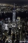Vista aérea desde helicóptero de Freedom Tower, Manhattan, Nueva York, EE.UU. - foto de stock