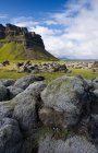 Moosige Felsen in ländlicher Landschaft — Stockfoto