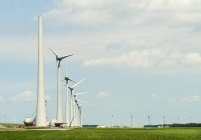 Turbinas eólicas no parque eólico, Espel, Flevopolder, Países Baixos — Fotografia de Stock