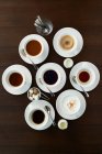 Selection of coffees in cups — Stock Photo