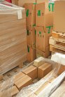 View of Cardboard boxes in warehouse — Stock Photo