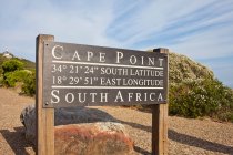 Cape Point sign, Western Cape, Sudáfrica - foto de stock